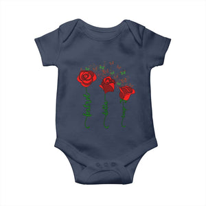 Funny Foxtrot Delta Tango Baby Onesie Vintage Rose Flowers Butterfly TS11 Navy Print Your Wear