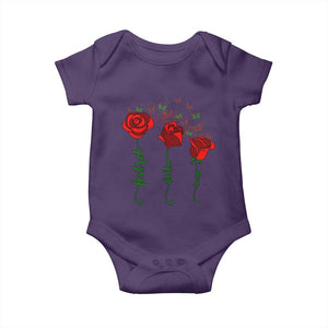 Funny Foxtrot Delta Tango Baby Onesie Vintage Rose Flowers Butterfly TS11 Purple Print Your Wear