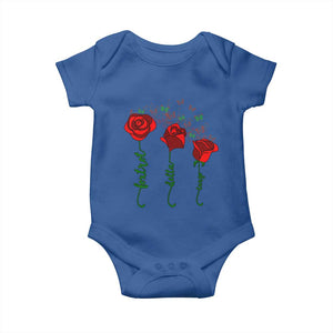 Funny Foxtrot Delta Tango Baby Onesie Vintage Rose Flowers Butterfly TS11 Royal Blue Print Your Wear