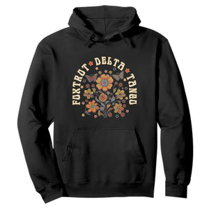 Funny Foxtrot Delta Tango Hoodie Vintage Floral Retro Groovy TS11 Black Print Your Wear