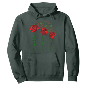 Funny Foxtrot Delta Tango Hoodie Vintage Rose Flowers Butterfly TS11 Dark Forest Green Print Your Wear