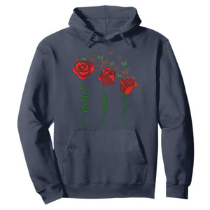 Funny Foxtrot Delta Tango Hoodie Vintage Rose Flowers Butterfly TS11 Navy Print Your Wear