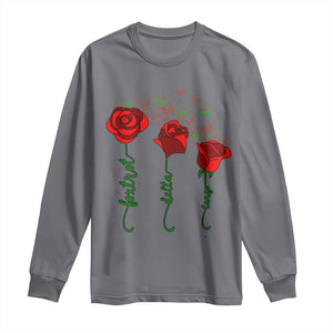Funny Foxtrot Delta Tango Long Sleeve Shirt Vintage Rose Flowers Butterfly TS11 Charcoal Print Your Wear