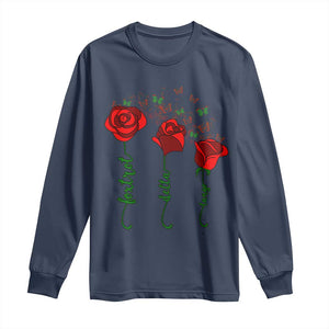 Funny Foxtrot Delta Tango Long Sleeve Shirt Vintage Rose Flowers Butterfly TS11 Navy Print Your Wear