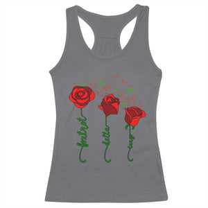 Funny Foxtrot Delta Tango Racerback Tank Top Vintage Rose Flowers Butterfly TS11 Charcoal Print Your Wear