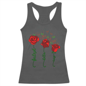 Funny Foxtrot Delta Tango Racerback Tank Top Vintage Rose Flowers Butterfly TS11 Dark Heather Print Your Wear
