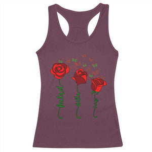 Funny Foxtrot Delta Tango Racerback Tank Top Vintage Rose Flowers Butterfly TS11 Maroon Print Your Wear