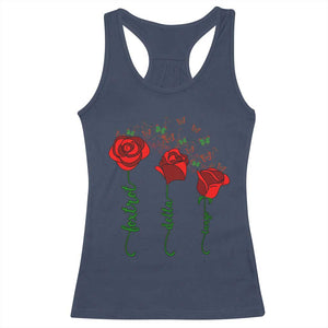 Funny Foxtrot Delta Tango Racerback Tank Top Vintage Rose Flowers Butterfly TS11 Navy Print Your Wear