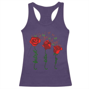 Funny Foxtrot Delta Tango Racerback Tank Top Vintage Rose Flowers Butterfly TS11 Purple Print Your Wear
