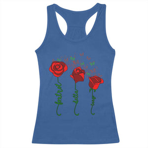 Funny Foxtrot Delta Tango Racerback Tank Top Vintage Rose Flowers Butterfly TS11 Royal Blue Print Your Wear