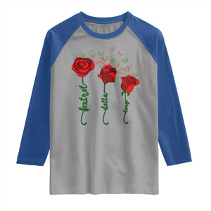 Funny Foxtrot Delta Tango Raglan Shirt Vintage Rose Flowers Butterfly TS11 Sport Gray Royal Print Your Wear