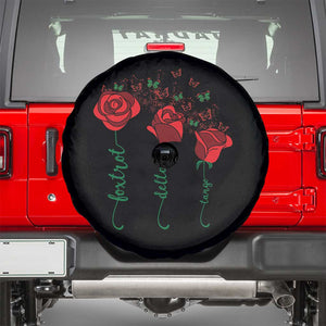Funny Foxtrot Delta Tango Spare Tire Cover Vintage Rose Flowers Butterfly TS11 Black Print Your Wear