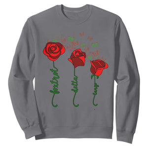 Funny Foxtrot Delta Tango Sweatshirt Vintage Rose Flowers Butterfly TS11 Charcoal Print Your Wear