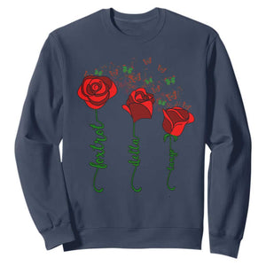 Funny Foxtrot Delta Tango Sweatshirt Vintage Rose Flowers Butterfly TS11 Navy Print Your Wear