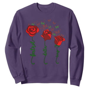 Funny Foxtrot Delta Tango Sweatshirt Vintage Rose Flowers Butterfly TS11 Purple Print Your Wear