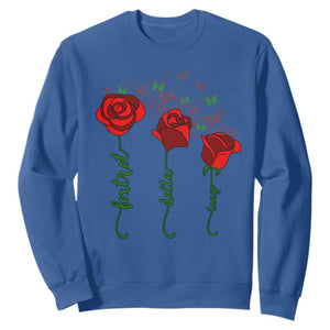 Funny Foxtrot Delta Tango Sweatshirt Vintage Rose Flowers Butterfly TS11 Royal Blue Print Your Wear