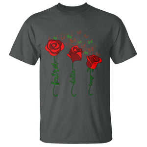 Funny Foxtrot Delta Tango T Shirt Vintage Rose Flowers Butterfly TS11 Dark Heather Print Your Wear