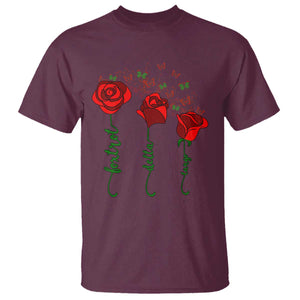 Funny Foxtrot Delta Tango T Shirt Vintage Rose Flowers Butterfly TS11 Maroon Print Your Wear