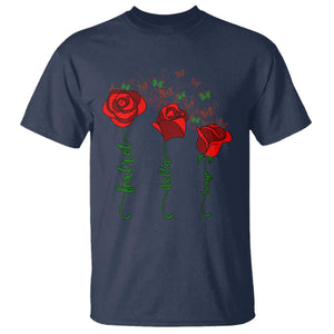 Funny Foxtrot Delta Tango T Shirt Vintage Rose Flowers Butterfly TS11 Navy Print Your Wear