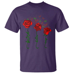 Funny Foxtrot Delta Tango T Shirt Vintage Rose Flowers Butterfly TS11 Purple Print Your Wear