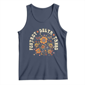 Funny Foxtrot Delta Tango Tank Top Vintage Floral Retro Groovy TS11 Navy Print Your Wear