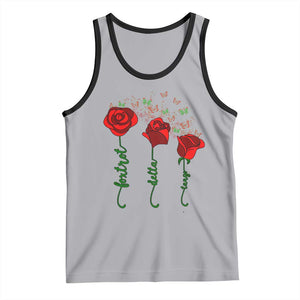 Funny Foxtrot Delta Tango Tank Top Vintage Rose Flowers Butterfly TS11 Athletic Heather Black Print Your Wear