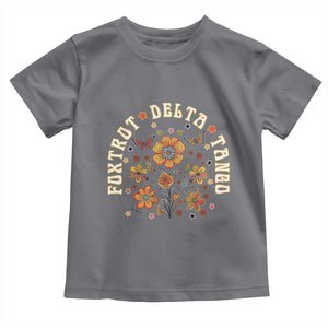 Funny Foxtrot Delta Tango Toddler T Shirt Vintage Floral Retro Groovy TS11 Charcoal Print Your Wear
