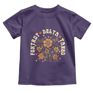 Funny Foxtrot Delta Tango Toddler T Shirt Vintage Floral Retro Groovy TS11 Purple Print Your Wear