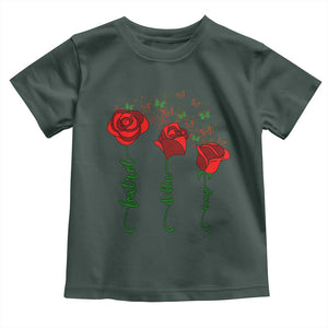 Funny Foxtrot Delta Tango Toddler T Shirt Vintage Rose Flowers Butterfly TS11 Dark Forest Green Print Your Wear