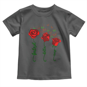 Funny Foxtrot Delta Tango Toddler T Shirt Vintage Rose Flowers Butterfly TS11 Dark Heather Print Your Wear
