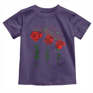 Funny Foxtrot Delta Tango Toddler T Shirt Vintage Rose Flowers Butterfly TS11 Purple Print Your Wear
