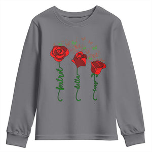 Funny Foxtrot Delta Tango Youth Sweatshirt Vintage Rose Flowers Butterfly TS11 Charcoal Print Your Wear