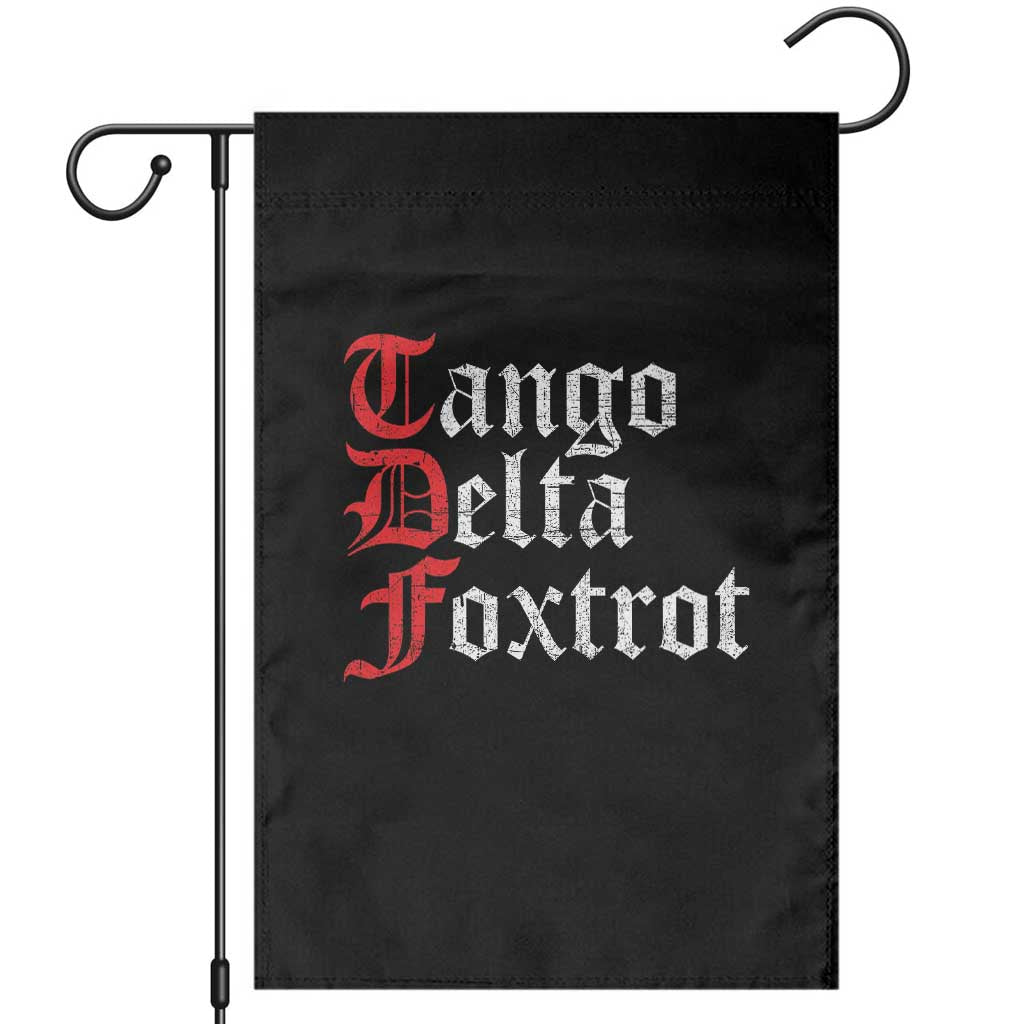 Funny Foxtrots Delta Tangos Garden Flag TS10 Black Print Your Wear