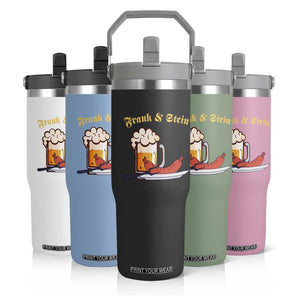 Funny Frank & Stein Flip Straw Tumbler German Beer Drinking Oktoberfest Sausage TS11 Print Your Wear