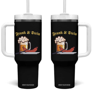 Funny Frank & Stein Tumbler With Handle German Beer Drinking Oktoberfest Sausage TS11 One Size: 40 oz Black Print Your Wear