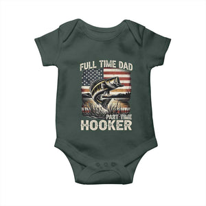 Funny Full Time Dad Part Time Hooker Baby Onesie Fisherman Father's Day American Flag TS11 Print Your Wear
