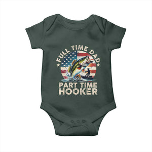 Funny Full Time Dad Part Time Hooker Baby Onesie Fishing Dad American Flag TS11 Print Your Wear