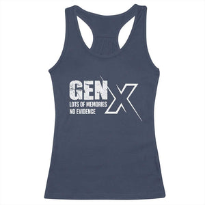Funny Gen X Lots Of Memories No Evidence Racerback Tank Top TS11 Navy Print Your Wear