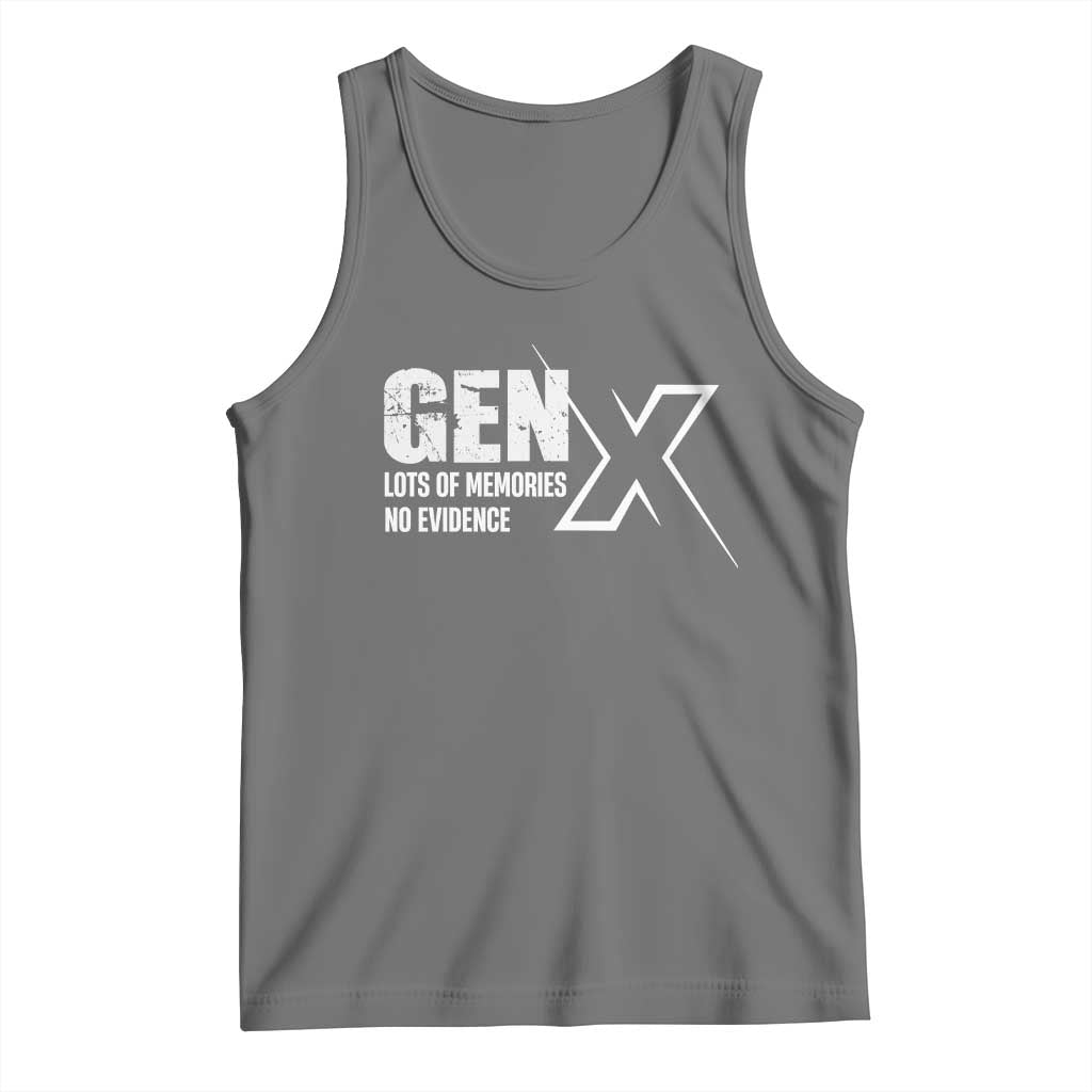 Funny Gen X Lots Of Memories No Evidence Tank Top TS11 Black Heather Print Your Wear