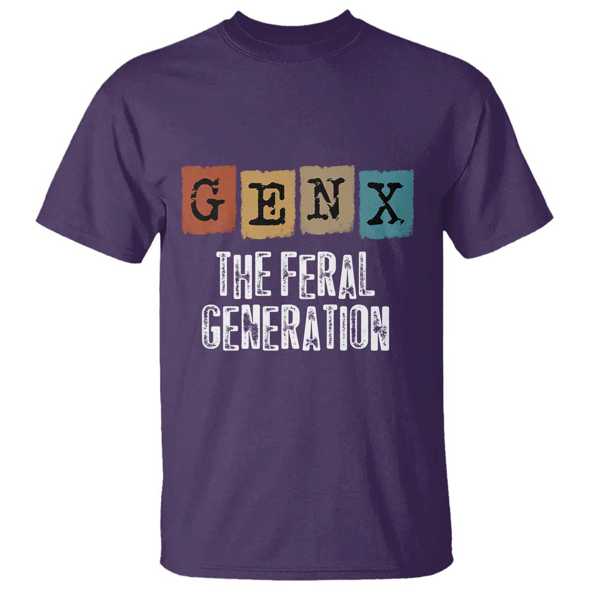 Funny Gen X The Feral Generation T Shirt TS11 Purple Print Your Wear