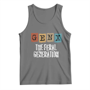 Funny Gen X The Feral Generation Tank Top TS11 Black Heather Print Your Wear