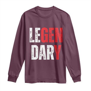 Funny Gen Y Legendary Long Sleeve Shirt Vintage Generation Y TS11 Maroon Print Your Wear