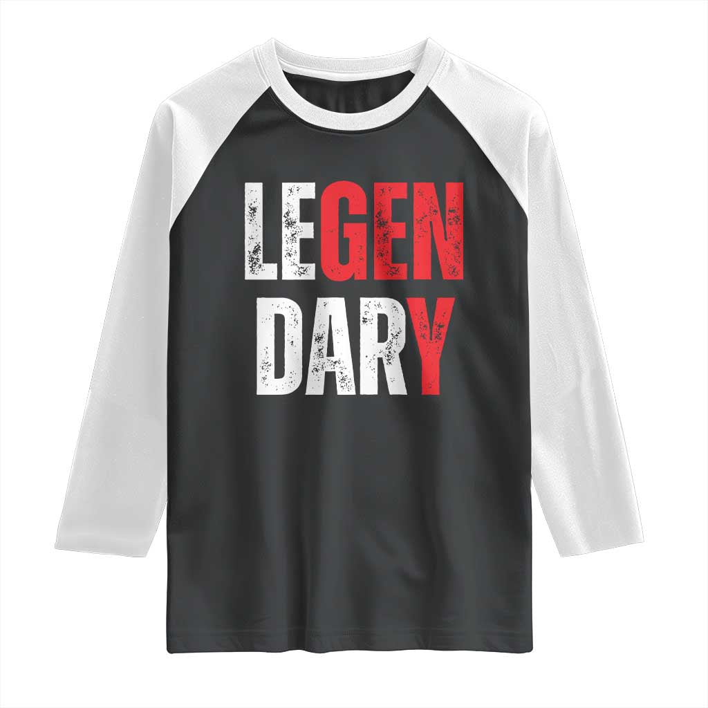 Funny Gen Y Legendary Raglan Shirt Vintage Generation Y TS11 Black White Print Your Wear