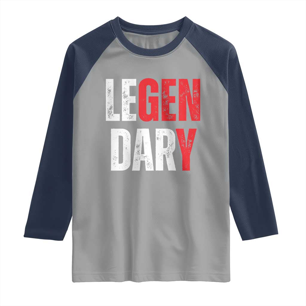 Funny Gen Y Legendary Raglan Shirt Vintage Generation Y TS11 Sport Gray Navy Print Your Wear