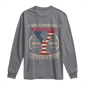 Funny Gen Y Long Sleeve Shirt Millennial proud Member Of Y Generation TS11 Charcoal Print Your Wear