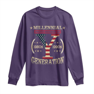 Funny Gen Y Long Sleeve Shirt Millennial proud Member Of Y Generation TS11 Purple Print Your Wear