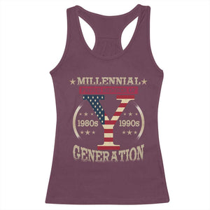 Funny Gen Y Racerback Tank Top Millennial proud Member Of Y Generation TS11 Maroon Print Your Wear