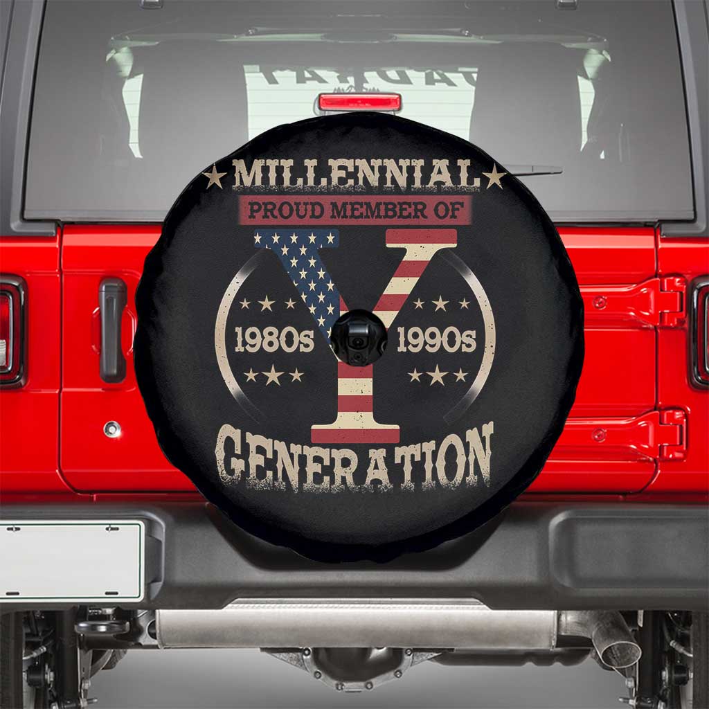 Funny Gen Y Spare Tire Cover Millennial proud Member Of Y Generation TS11 Black Print Your Wear