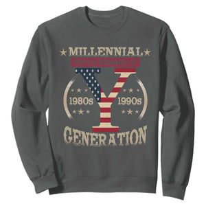Funny Gen Y Sweatshirt Millennial proud Member Of Y Generation TS11 Dark Heather Print Your Wear