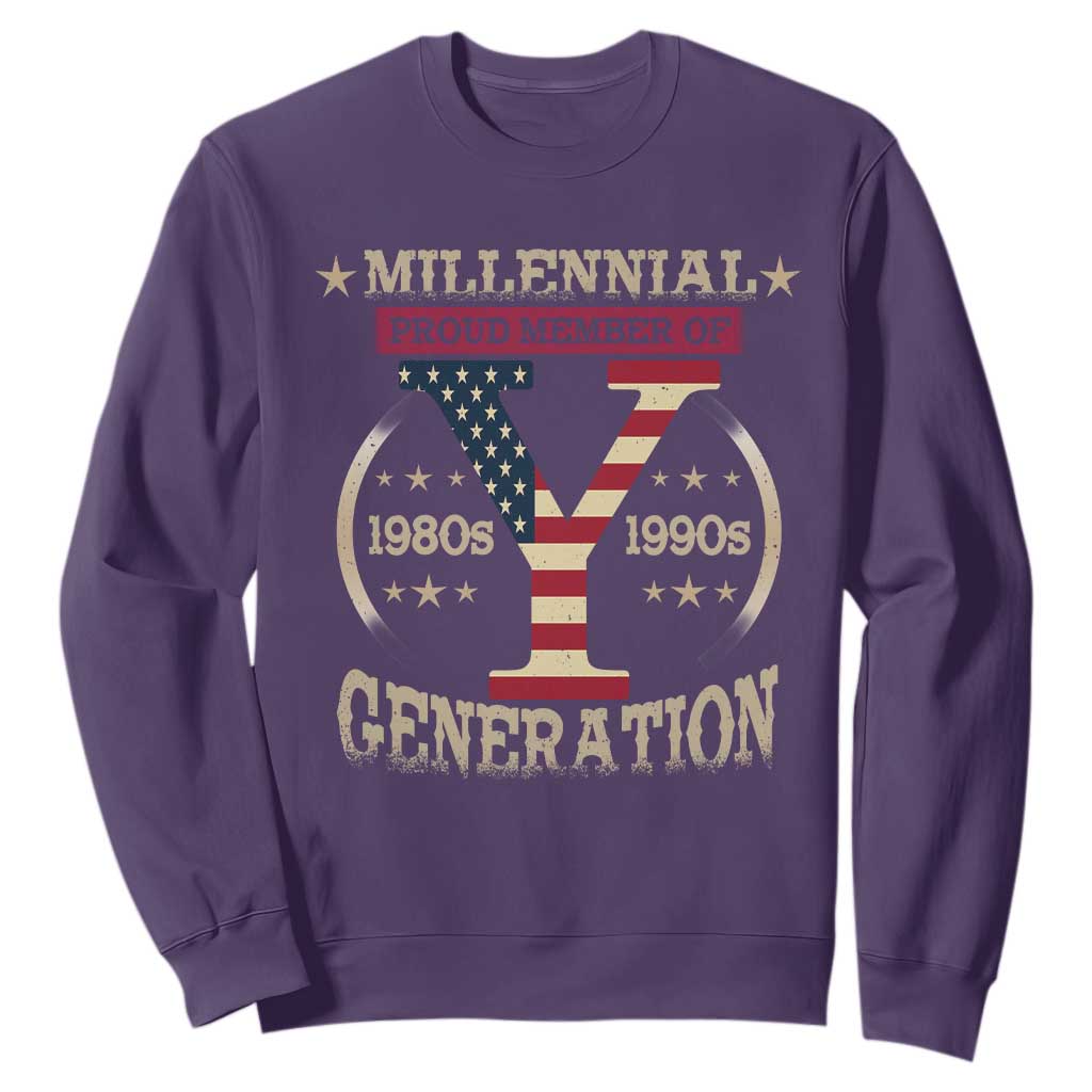 Funny Gen Y Sweatshirt Millennial proud Member Of Y Generation TS11 Purple Print Your Wear